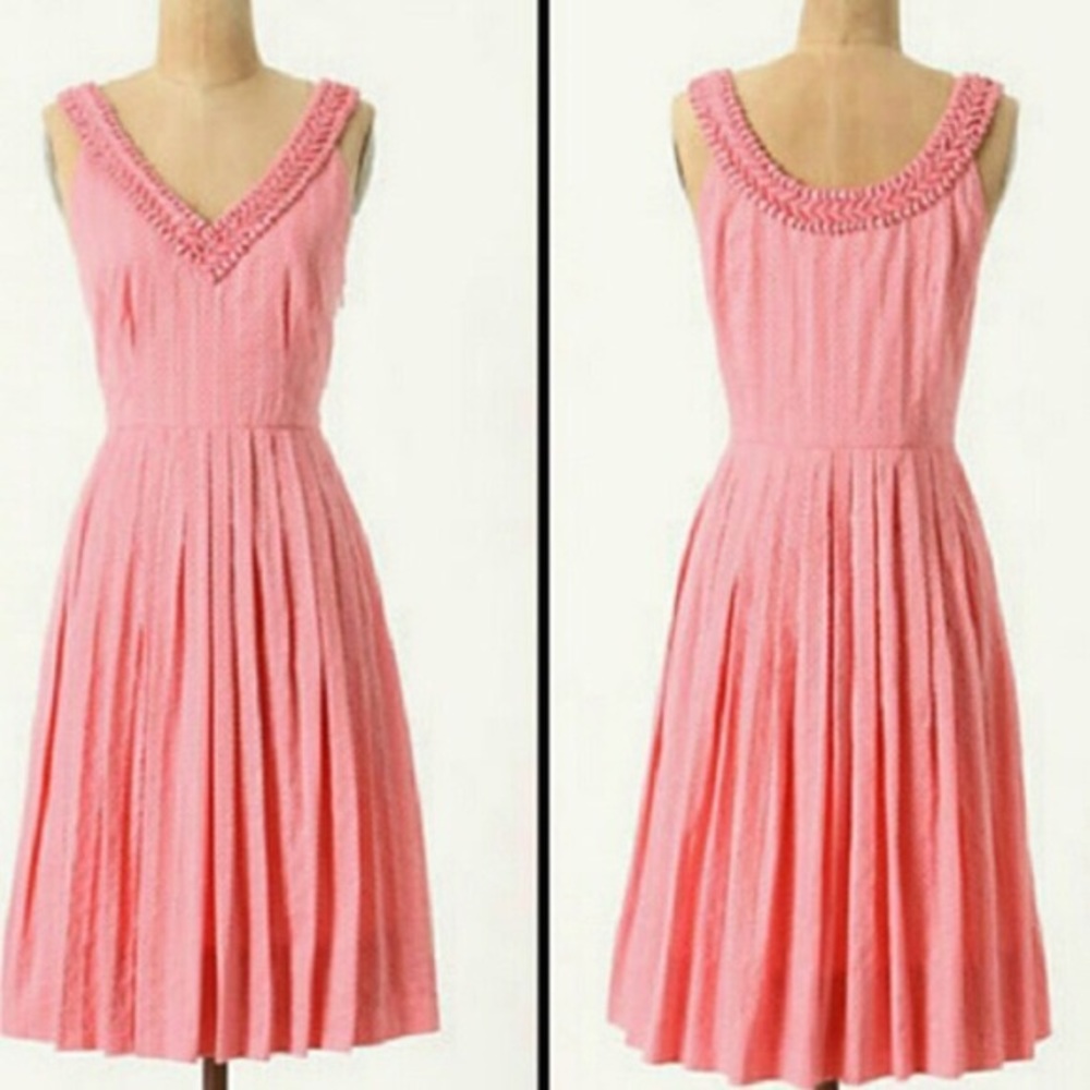 Moulinette Soeurs pink polka dot dress